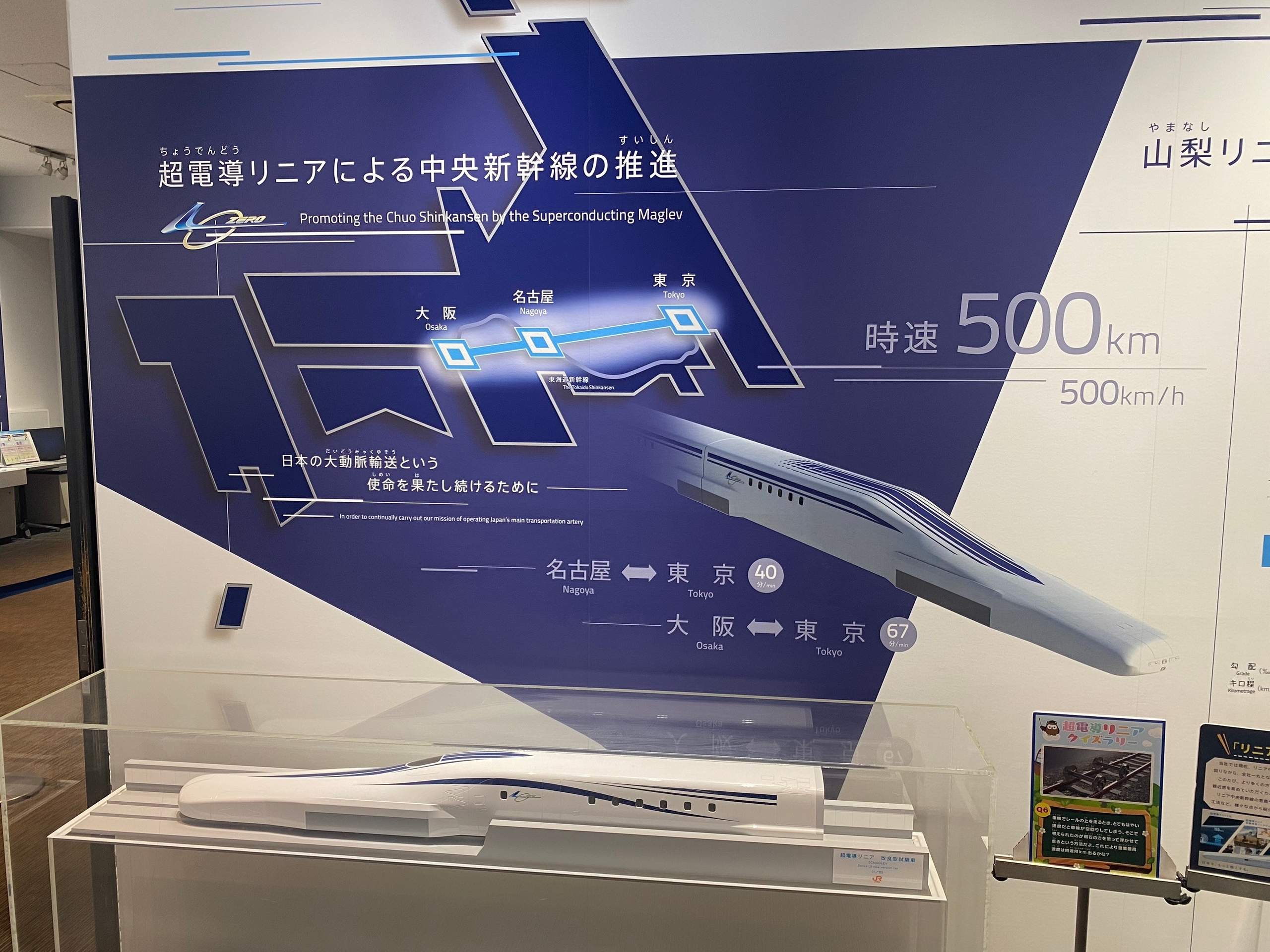 Убийца шинкансена - типа должен ехать 500км/ч. Обычный шинкансен сейчас - 300, прототип - 350